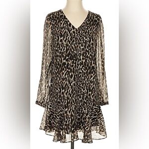 Banana Republic Animal Print Long Sleeve Dress